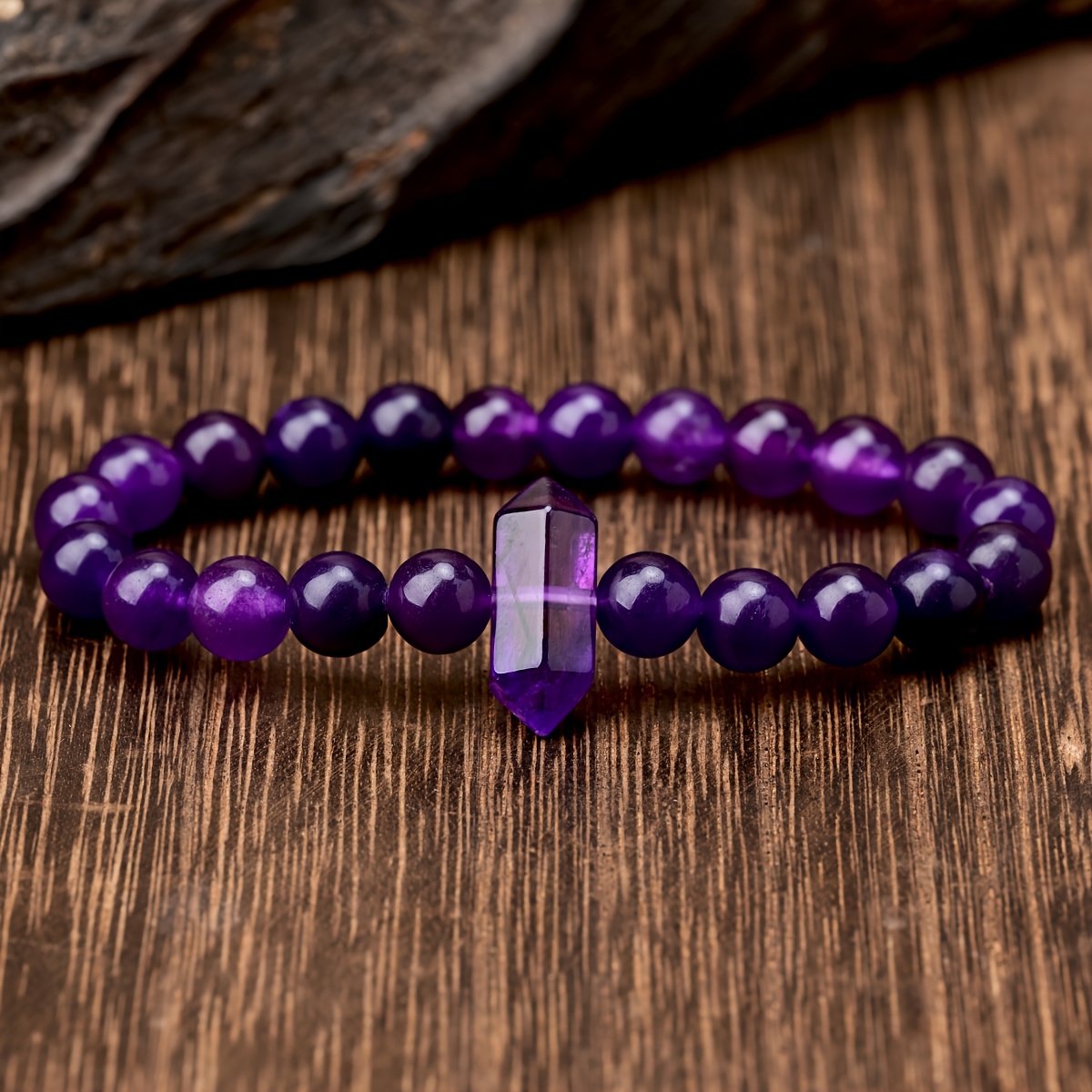 Natural Stone Hexagonal Amethyst Rose Quartz Bracelet